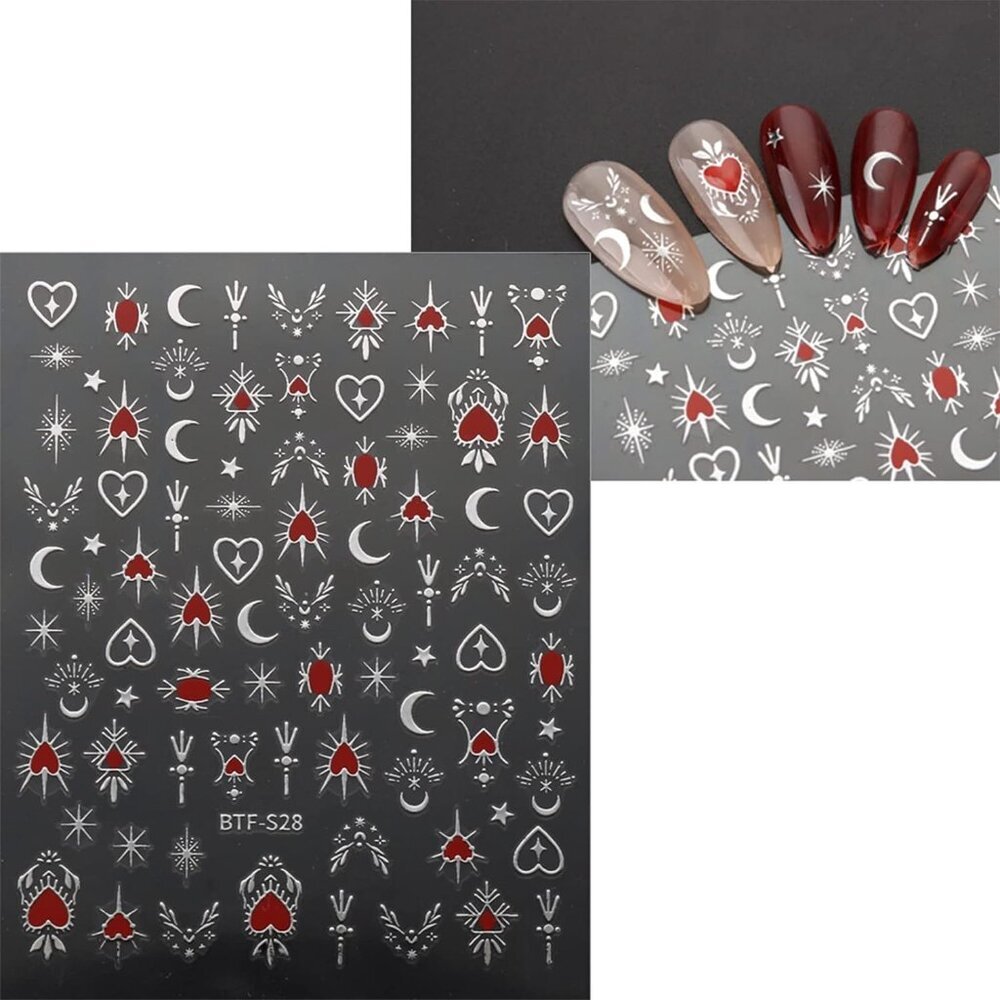 9 Sheets Moon Star Nail Art Stickers Decals Self-Adhesive Pegatinas Uñas Sun Nai - Picture 4 of 8